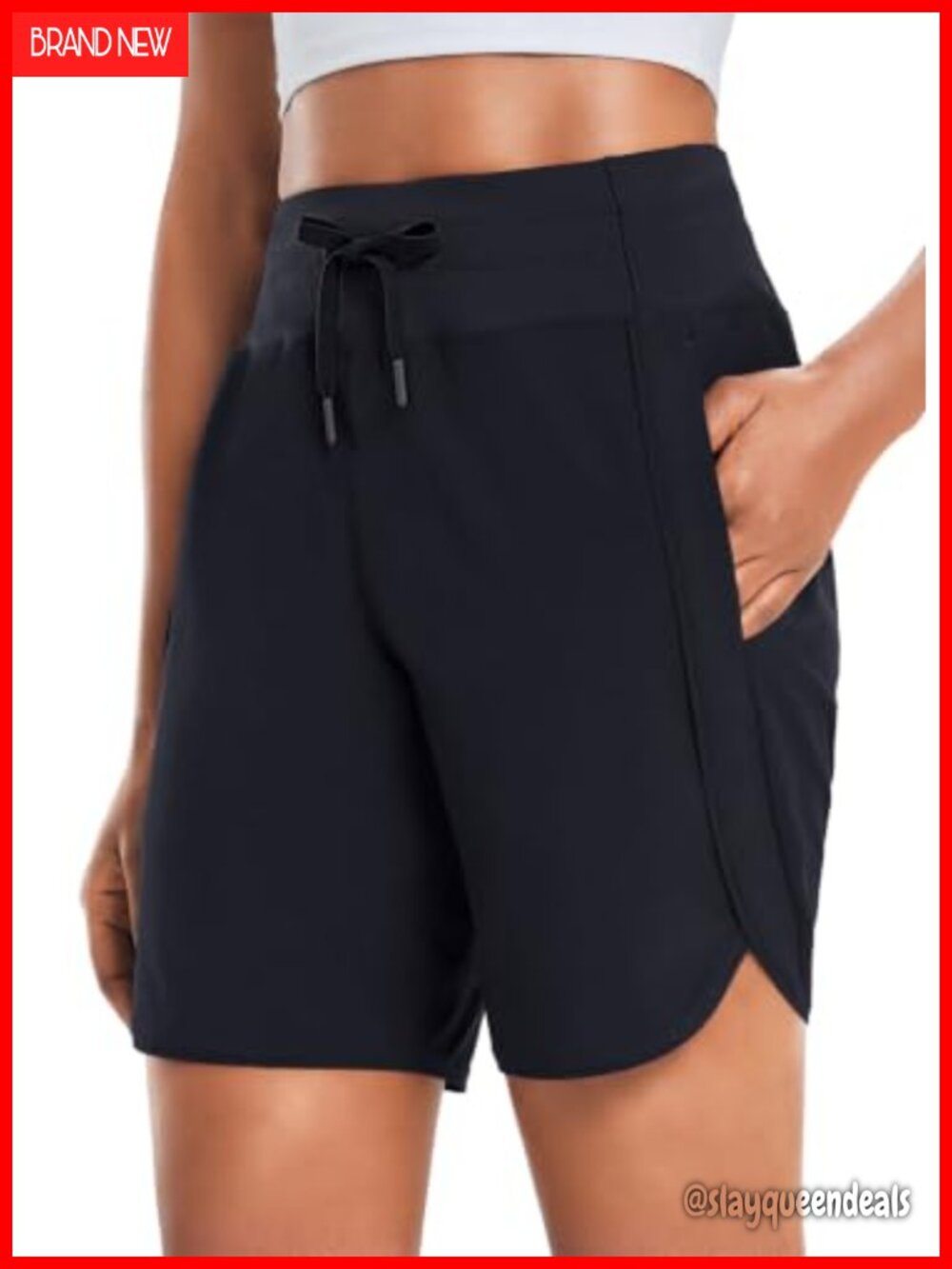 7" Long Athletic Running Shorts High Rise with Zipper Pocket